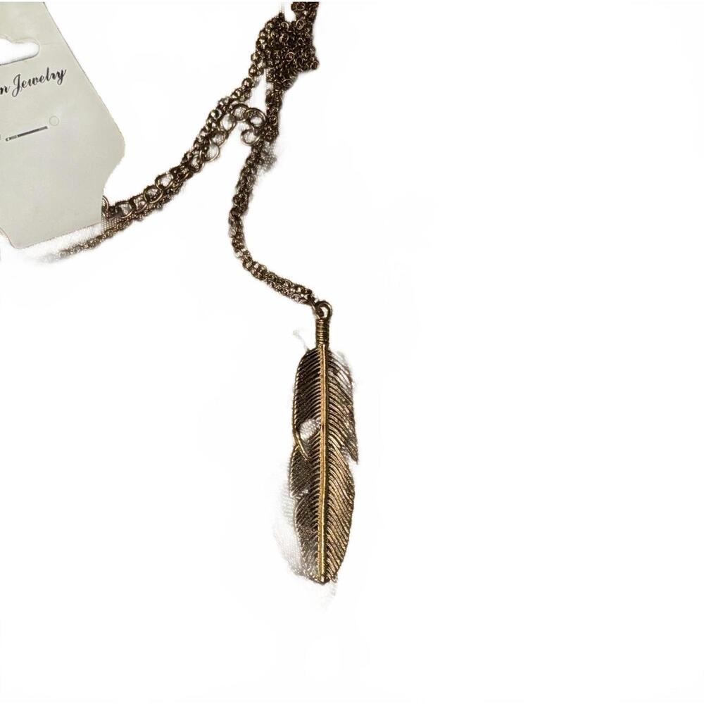 ? Golden Feather Necklace